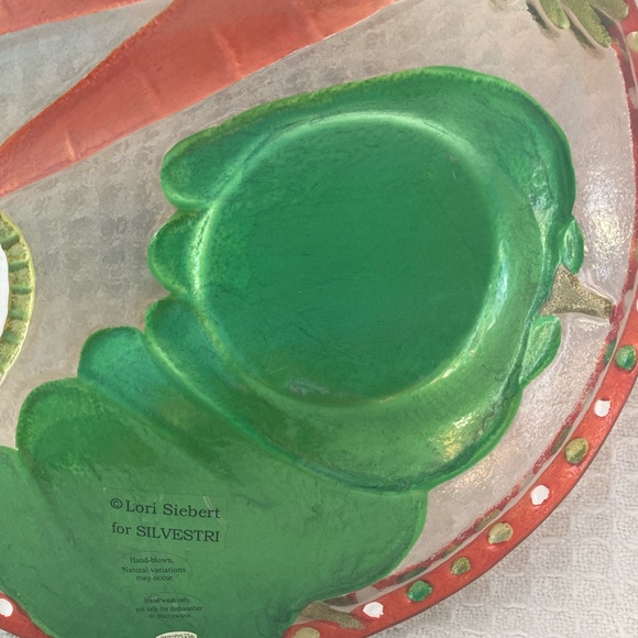 Lori Siebert For Silverstein Glass Fusion Vegetable Pattern Serving Dish - Picture 6 of 7